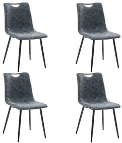 vidaXL Cadeiras de jantar 4 pcs couro artificial preto