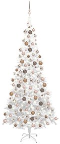 vidaXL Árvore Natal artificial pré-iluminada c/ bolas branco