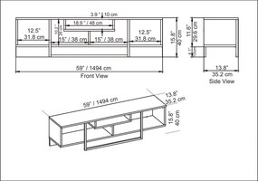 Móvel TV Asal – Branco – 150 cm x 35,2 cm x 40 cm