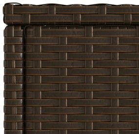 Mesa de apoio jardim tampo vidro 58x27,5x55 cm vime PE castanho