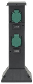 Coluna de tomadas p/ exterior 4 vias 16x16x39,5 cm preto/verde