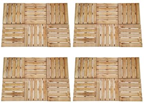 276436 vidaXL Ladrilhos de pavimento 24 pcs 50x50 cm madeira castanho