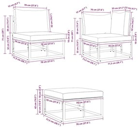 Conjunto de Sofá de Jardim 5 pcs Preto 211,5 x 211,5 x 71 cm