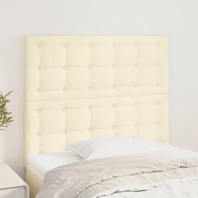 vidaXL Cabeceira de cama 2 pcs couro artificial 90x5x78/88 cm creme