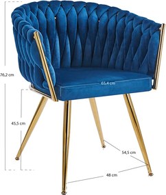 Cadeira Widny Golden Veludo - Azul