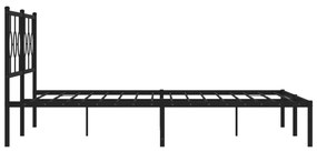 Estrutura de cama com cabeceira 193x203 cm metal preto