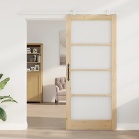 Porta Deslizante vidaXL com Conjunto de Hardware 'ORKDAL'Madeira Sólid