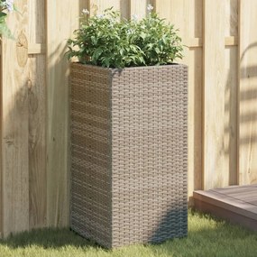 vidaXL Vaso/floreira de jardim 40x40x80 cm vime PE cinzento