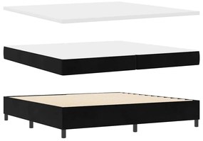 Cama Box com Colchão e LED Preta 200x200 cm Veludo