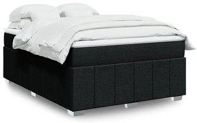 vidaXL Cama com molas/colchão 160x200 cm tecido preto