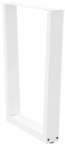 Mesa de jantar pernas 2pcs forma de V 60x(72-73,3)cm aço branco