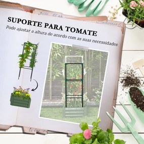 Floreira Grande com Treliça 61x61x140 cm  e Base Aberta para Plantas Trepadoras Verde