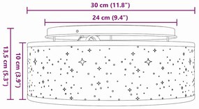 Luminárias de Teto com Cúpula Cheia de Estrelas Cinzenta Ø 30 cm Tecid