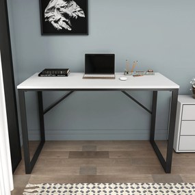 Secretária de Estudo Layton – Preto e Branco – 120x60x74 cm
