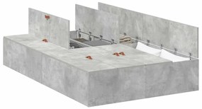 Cama com Armazenamento Cinza Concreto 120x200 cm