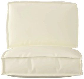 vidaXL Conjunto de Almofadas para Palete 2 pcs Creme Tecido Oxford