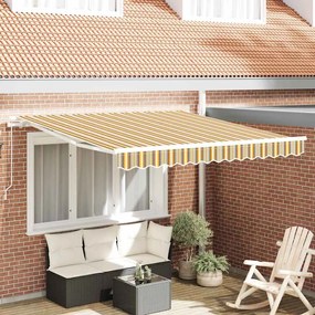 vidaXL Toldo Retrátil Manual Listrado Multicolorido 300x250 cm