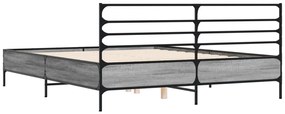 Estrutura de cama 150x200 cm derivados madeira/metal
