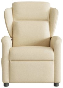 Poltrona de massagens reclinável tecido cor creme