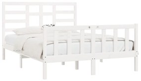 Estrutura de cama 120x200 cm pinho maciço branco