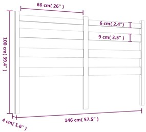 Cabeceira de cama 146x4x100 cm pinho maciço