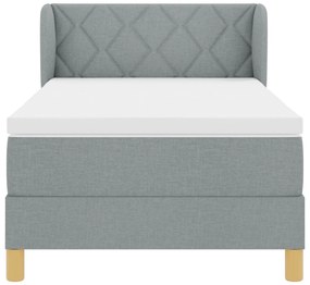Cama Box com Colchão vidaXL - Cinza Claro, 90x200 cm, Tecido