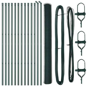 Conjunto de Cerca Conjunto de 2 Verde Metal 25 x 1,5 m Durável