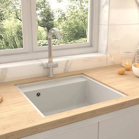 Lava-louça cozinha c/ orifício extravasamento granito branco