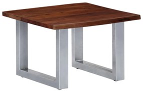 Mesa de centro com arestas vivas 60x60x40 cm acácia maciça