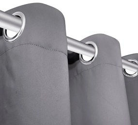 Cortinas opacas com anéis metálicos, cinzento, 2 pcs,135 x 245 cm