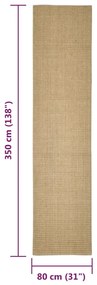 Tapete de sisal para poste arranhador 80x350 cm