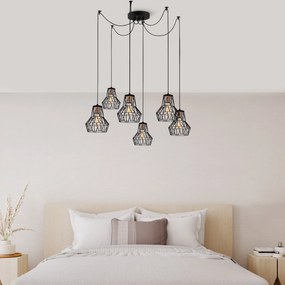 Chandelier Tortum – Preto – 140 cm