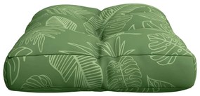 Almofadão para sofá de paletes 60x40x12 cm tecido padrão folhas