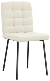 Cadeiras de jantar 2 pcs veludo cor creme