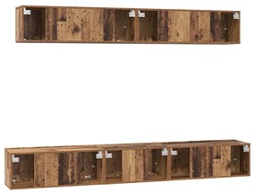 Conjunto de Estantes para TV 5 pcs Madeira antiga Médio