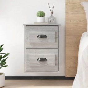 vidaXL Mesas de cabeceira parede 2 pcs 41,5x36x53 cm cinzento sonoma