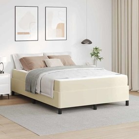 vidaXL Estrutura da Cama com colchão Creme 140 x 190 cm tecido