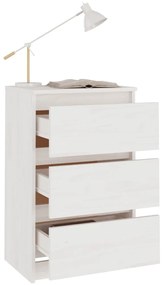 Mesas de cabeceira 2 pcs 40x29,5x64 cm pinho maciço branco