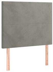 Cama com molas/colchão 100x200 cm veludo cinza-claro