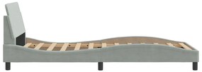 Estrutura de cama sem colchão 100x200 cm veludo cinzento-claro