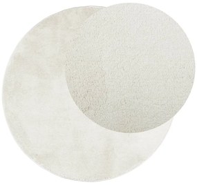 Tapete de pelo curto OVIEDO Ø 80 cm creme