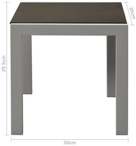 Espreguiçadeiras com mesa 2 pcs aço e textilene preto