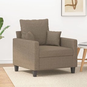 vidaXL Poltrona tecido 60 cm cinzento-acastanhado