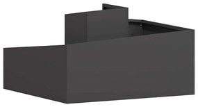Vaso Preto 80x80x50 cm Aço Laminado a Frio