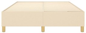 Estrutura de cama sem colchão 140x200 cm tecido cor creme