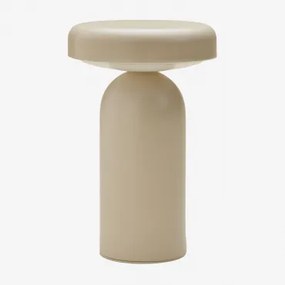 Lâmpada De Mesa Led Sem Fios Em Ferro Akita Tapioca Bege - Sklum