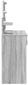Toucador com LEDs 100x40x130 cm sonoma cinza