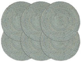 Individuais mesa 6 pcs juta liso 38 cm redondo verde azeitona