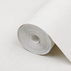 Papel parede 3D 10x0,53 m tecido não-tecido branco sólido