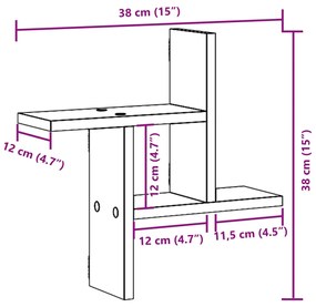 Prateleiras de parede 2 pcs derivados madeira carvalho castanho